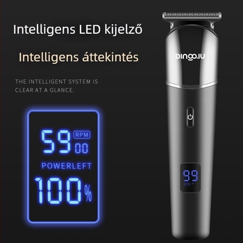 Elektromos hajvágó készlet, brushless motor, rozsdamentes acél pengék, vízálló és teljesen mosható, cserélhető akkumulátor 1000–1200 mAh, üzemidő 1–3 óra