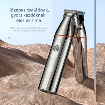 6 az 1-ben hajvágó készülék digitális kijelzővel, mágneses szívó funkcióval, beépített akkumulátor 500–800 mAh, rozsdamentes acél pengék