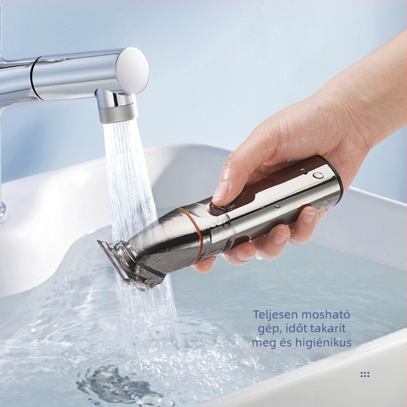 6 az 1-ben hajvágó készülék digitális kijelzővel, mágneses szívó funkcióval, beépített akkumulátor 500–800 mAh, rozsdamentes acél pengék