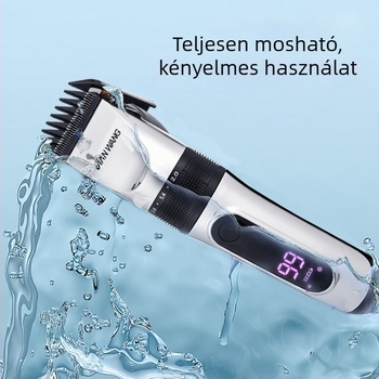 T777 elektromos hajvágó — kerámia penge, beépített akkumulátor 1200–2000mAh, üzemidő 1–3 óra, 12W kefés motor, teljes testben mosható