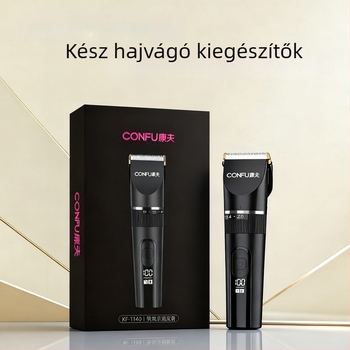 Kangfu hajvágó – professzionális szalon elektromos hajvágó férfiak számára, újratölthető, kettős energiaellátású, kerámia pengék, kefés motor, mosható penge, 1–3 óra üzemidő