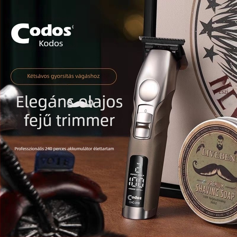 Professzionális állati hajvágó – brushless motor, rozsdamentes acél pengék, adapteres tápegység (beépített akkumulátor nélkül), tisztítás kefével