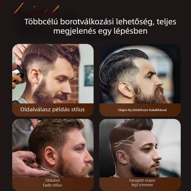 Professzionális állati hajvágó – brushless motor, rozsdamentes acél pengék, adapteres tápegység (beépített akkumulátor nélkül), tisztítás kefével