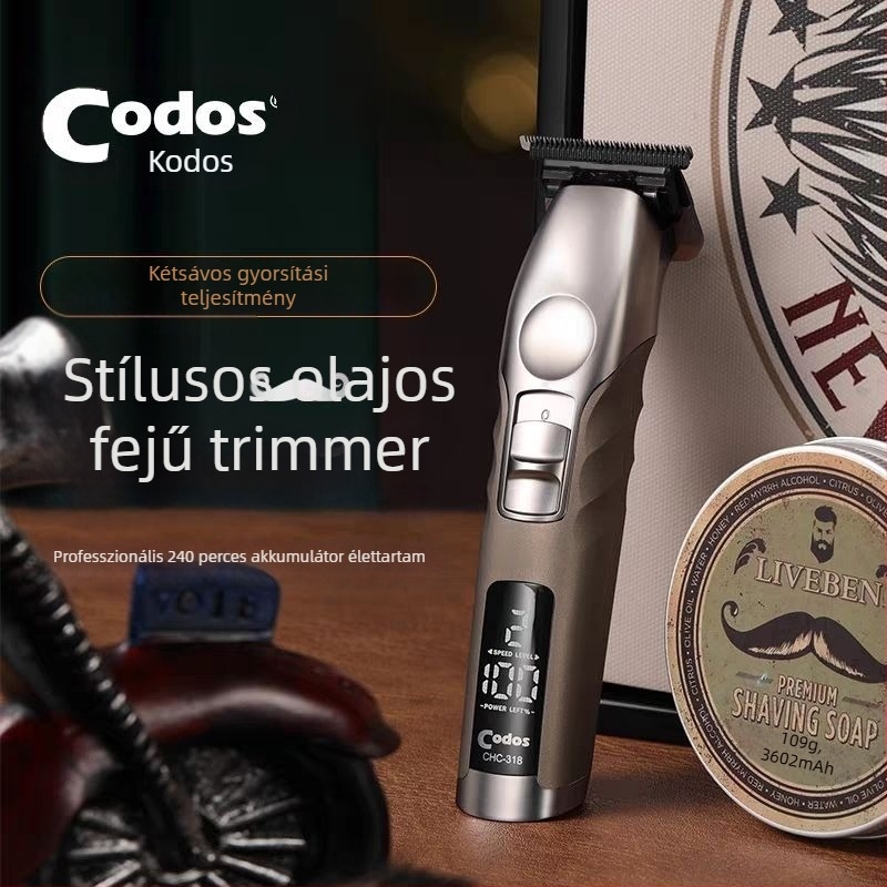 Professzionális állati hajvágó – brushless motor, rozsdamentes acél pengék, adapteres tápegység (beépített akkumulátor nélkül), tisztítás kefével