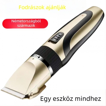 Elektromos hajvágó – kefés motor, rozsdamentes acél pengék, automatikus tisztítás, cserélhető akkumulátor, univerzális használat