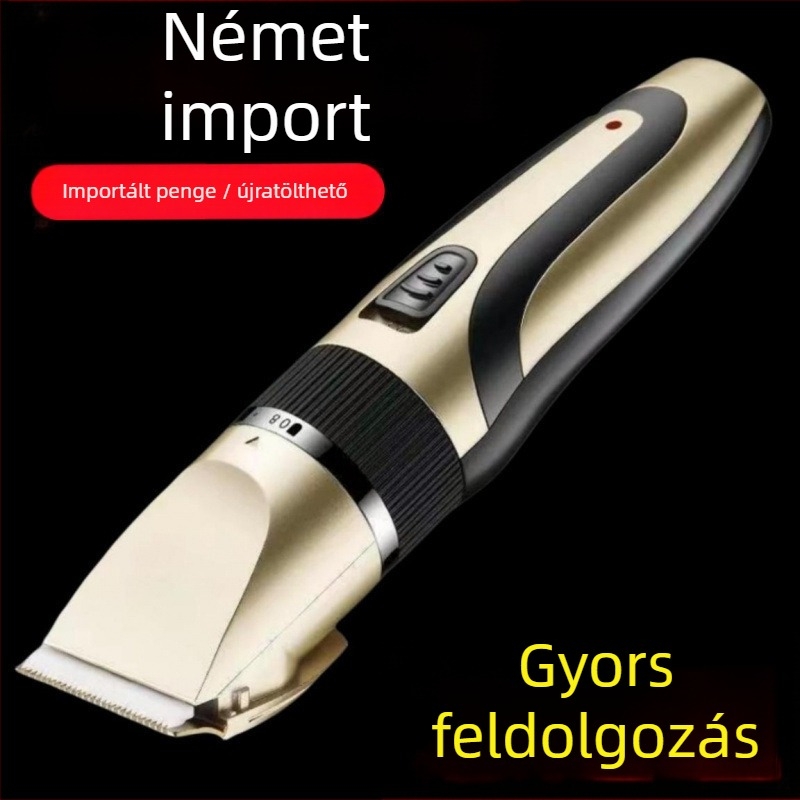 Elektromos hajvágó – kefés motor, rozsdamentes acél pengék, automatikus tisztítás, cserélhető akkumulátor, univerzális használat