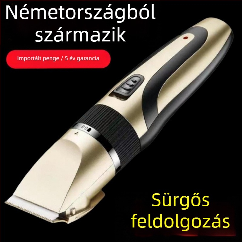 Elektromos hajvágó – kefés motor, rozsdamentes acél pengék, automatikus tisztítás, cserélhető akkumulátor, univerzális használat