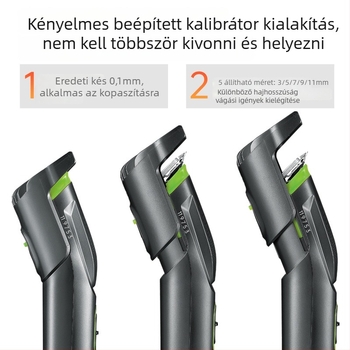 HTC elektromos hajvágó – USB töltés, beépített 500–800 mAh akkumulátor, üzemidő 1–3 óra, cserélhető vágófej