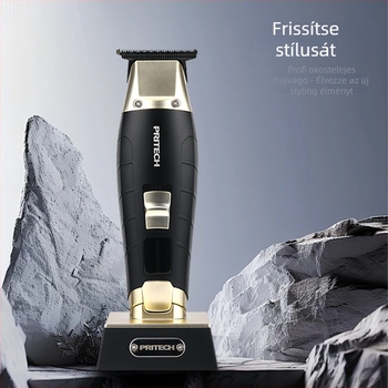 Professzionális hajvágó gép, újratölthető, kefés motorral, rozsdamentes acél pengékkel, beépített akkumulátor 500–800 mAh, üzemidő 1–3 óra