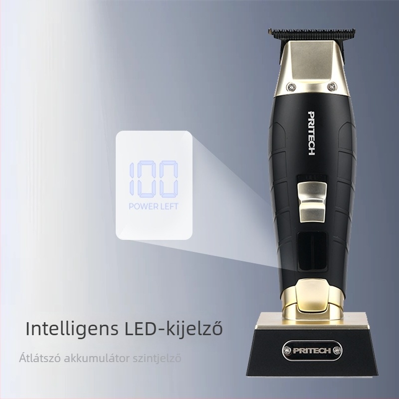 Professzionális hajvágó gép, újratölthető, kefés motorral, rozsdamentes acél pengékkel, beépített akkumulátor 500–800 mAh, üzemidő 1–3 óra