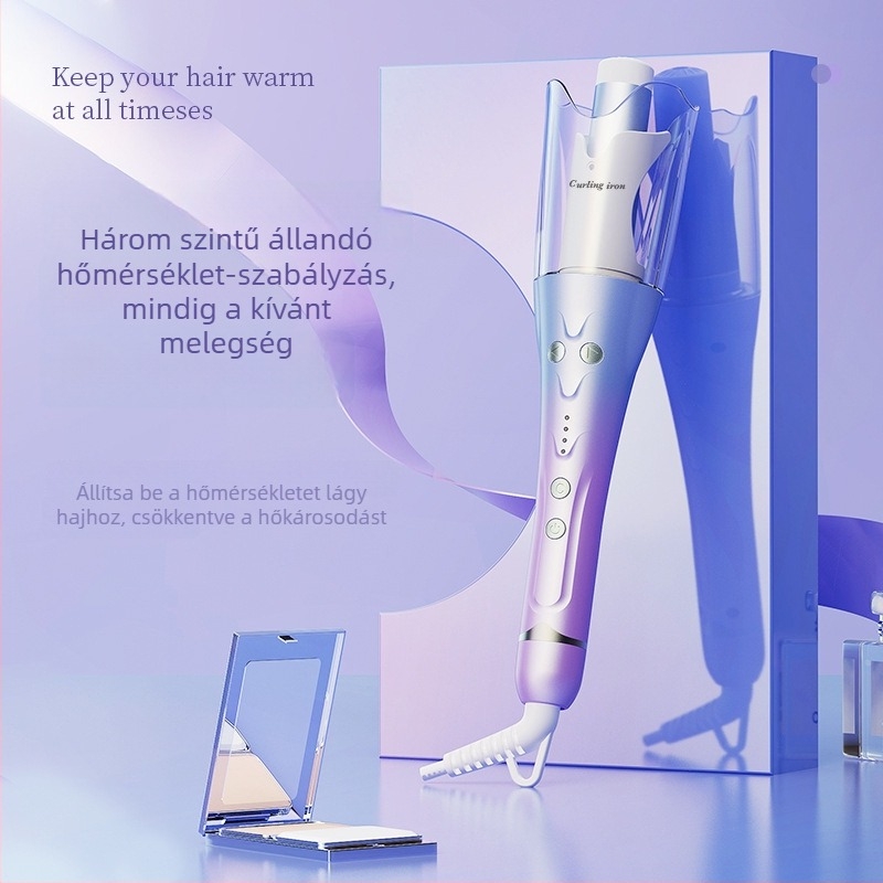 Turmalin-kerámiás göndörítő vas, 10 szintű hőmérséklet-szabályozás, gyors formázás kevesebb mint 1 perc alatt, CE tanúsítvány