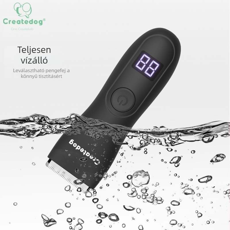 Hajvágó-trimmelő brushless motorral, kerámia vágófej, USB tápegység, vízálló, 1-3 órás üzemidő