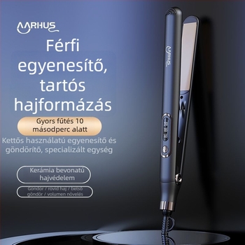 Kétfunkciós hajkiegyenesítő és göndörítővas titánbevonattal, 16–20 mm átmérőjű hővezető, 3‑szintű hőmérséklet-szabályozás, 40 W, 220 V