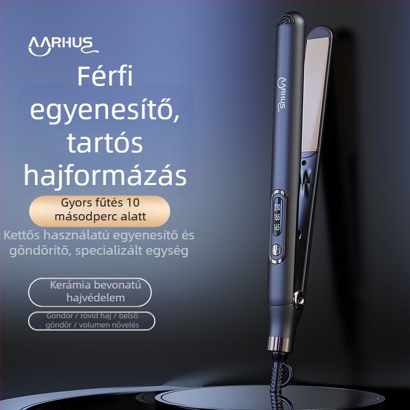Kétfunkciós hajkiegyenesítő és göndörítővas titánbevonattal, 16–20 mm átmérőjű hővezető, 3‑szintű hőmérséklet-szabályozás, 40 W, 220 V