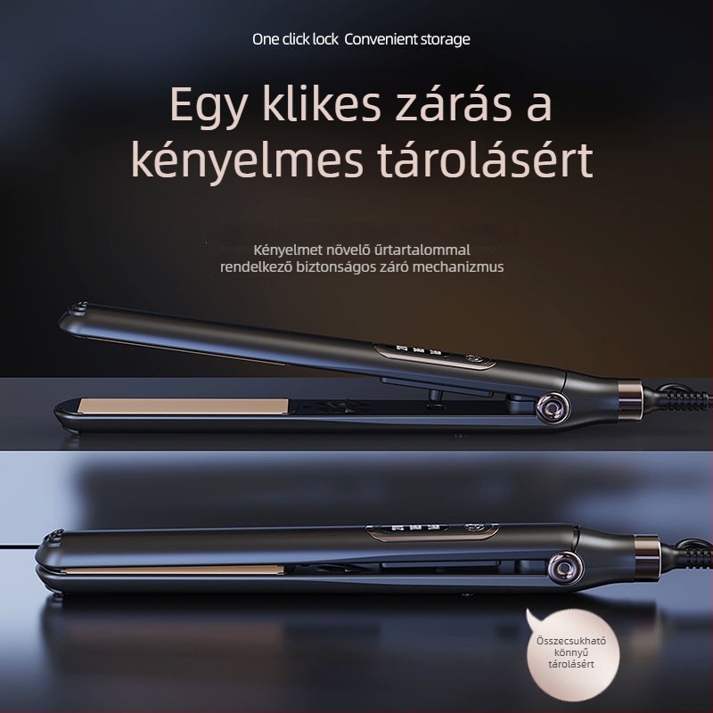 Kétfunkciós hajkiegyenesítő és göndörítővas titánbevonattal, 16–20 mm átmérőjű hővezető, 3‑szintű hőmérséklet-szabályozás, 40 W, 220 V