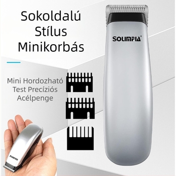 Elektromos hajvágó; Tápellátás: száraz elem; Kefés motor; Rozsdamentes acél pengéje; Beépített akkumulátor: 500-800 mAh