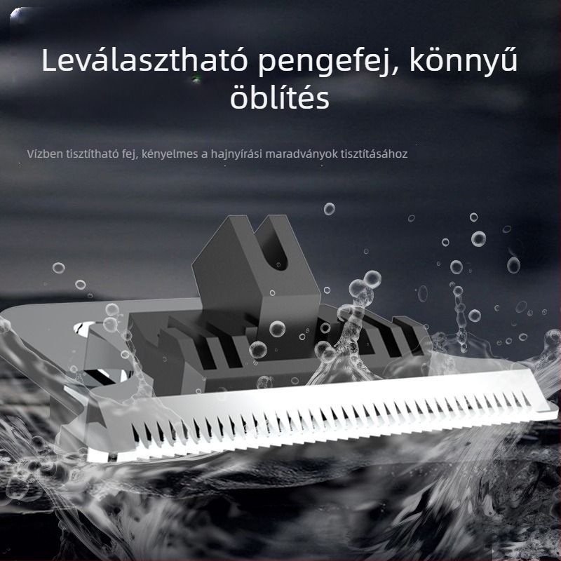 Beépített akkumulátoros elektromos hajvágó, kettős tápegység, kefés motor, kerámia penge, zaj 36–45 dB