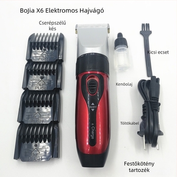 Boga újratölthető elektromos hajvágó X6 – kerámiapenge, Teljesítmény: 3, Töltés módja: Töltés, Vízálló: Nem