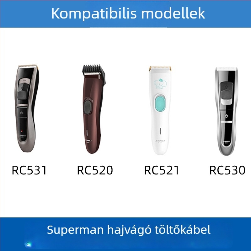 Superman RC531/521/530/520 elektromos hajvágó — univerzális töltőkábel