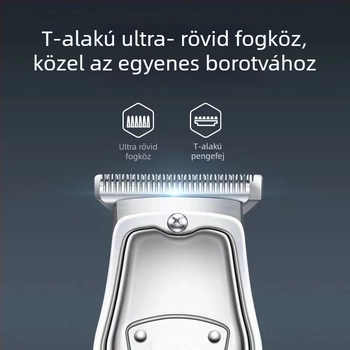 Elektromos hajvágó karcoláshoz – AUX-S2, kettős energiaellátás (töltés/ hálózati), acél vágófej, levehető és mosható fej