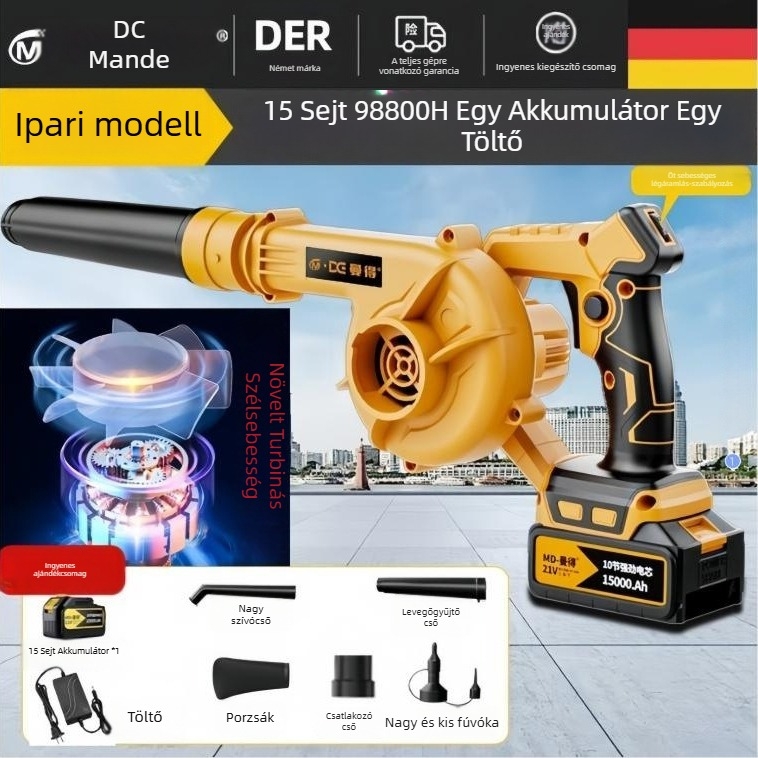 Nagy teljesítményű ipari lítium-akkumulátoros fúvóberendezés – 21V, vákuumfunkció nélkül