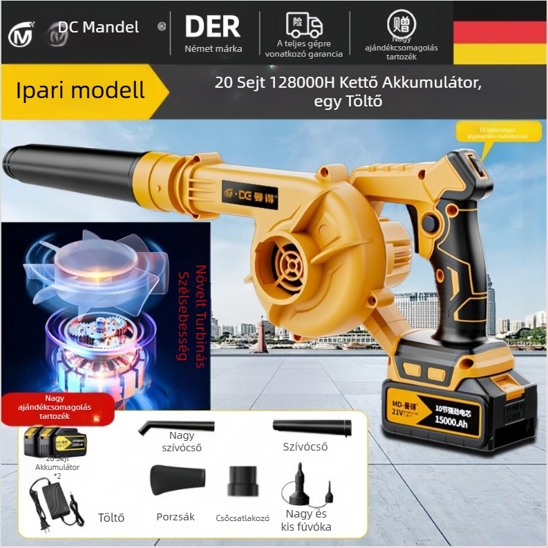 Nagy teljesítményű ipari lítium-akkumulátoros fúvóberendezés – 21V, vákuumfunkció nélkül