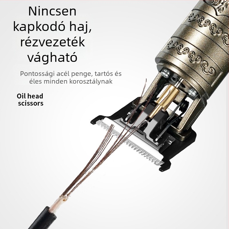Elektronikus hajvágó felnőtteknek – újratölthető, szénkefés motor, rozsdamentes acél pengék, mosható pengefej, bevonatos ház