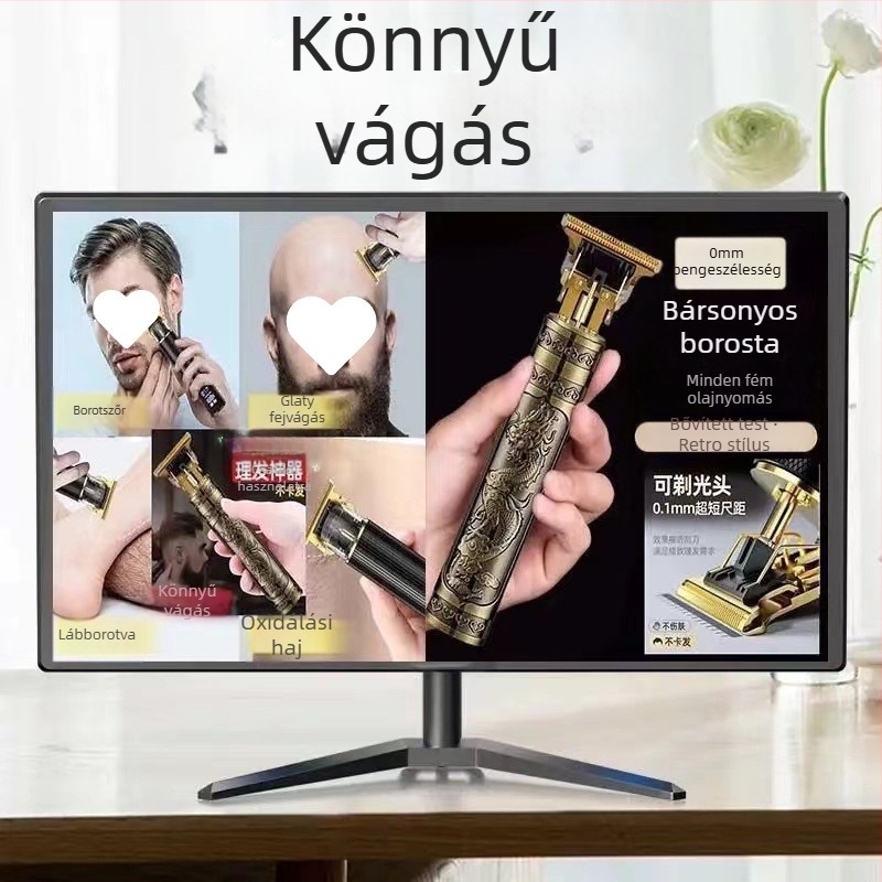 Otthoni használatra szánt elektromos hajvágó, többfunkciós trimmelő, kefés motor, titan ötvözet pengék, DC tápegység, beépített akkumulátor >6000 mAh, teljes testben mosható