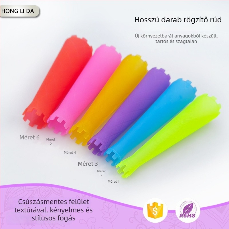 Hajgöndörítő vas készlet, műanyag/gyanta, 6 darabos csomag