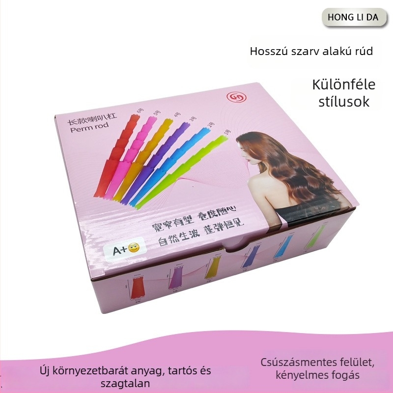 Hajgöndörítő vas készlet, műanyag/gyanta, 6 darabos csomag