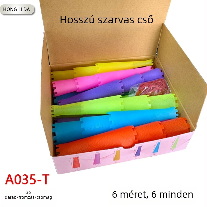 Hajgöndörítő vas készlet, műanyag/gyanta, 6 darabos csomag