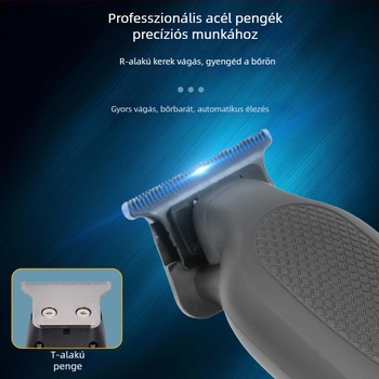 Hajvágó készülék, újratölthető, brushless motor, rozsdamentes acél pengék, beépített 500–800 mAh akkumulátor, 1–3 óra üzemidő