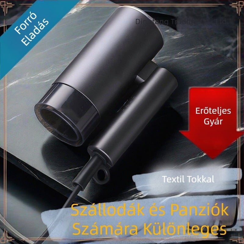 Összecsukható hajszárító hotelszobákhoz, szénkefe nélküli motor, 4 fokozat, hideg/meleg levegő, túlmelegedés elleni védelem, koncentrátoros fej