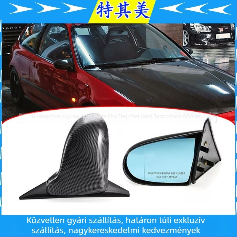 Honda Civic EG/EK külső visszapillantó tükre, JDM Spoon dizájn, modell 721, műanyag ház, ívelt felület, 1,2 kg