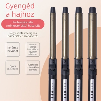 Professzionális forgó curlingvas stúdióhoz, nagy átmérőjű, 31 mm és afölötti; három az egyben: szárítás, göndörítés, egyenesítés; turmalin-keramikus hővezető; állítható hőmérséklet