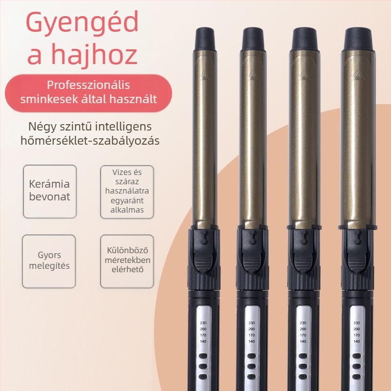 Professzionális forgó curlingvas stúdióhoz, nagy átmérőjű, 31 mm és afölötti; három az egyben: szárítás, göndörítés, egyenesítés; turmalin-keramikus hővezető; állítható hőmérséklet