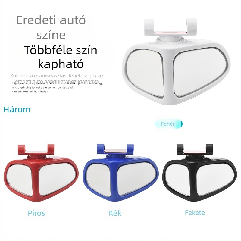 Autóhoz készült kettős látású segéd visszapillantó tükör holttérrel, 360°-os kör alakú tükör, első és hátsó használatra