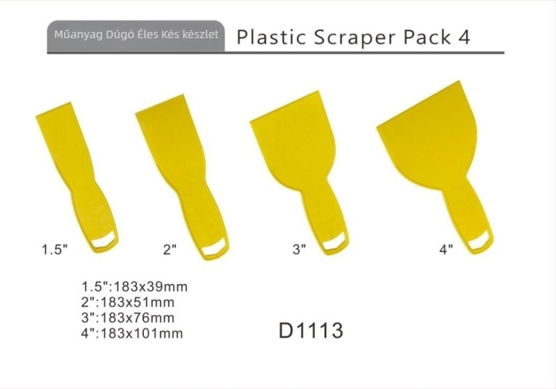 Műanyag scraper tapéta- és vakolat eltávolításához; ragasztó eltávolítására üveg csempeknél; autófilmes eltávolító eszköz – Sorozat: Scraper, Eredet: Kína