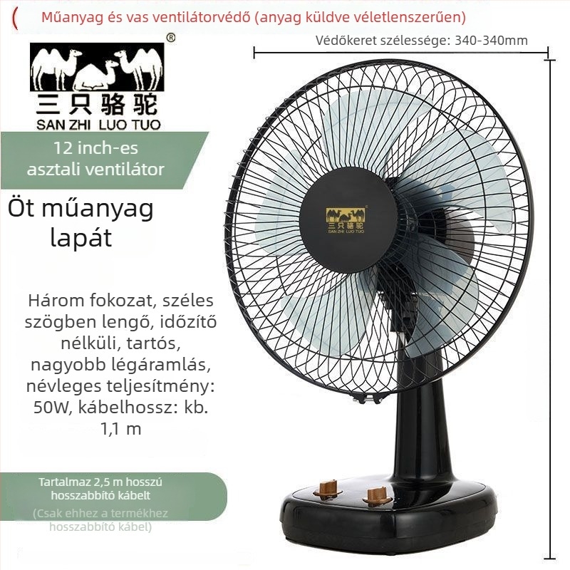 Összecsukható asztali ventilátor 3 sebességgel, USB-tápellátás, levehető akkumulátor 300–500 mAh, zaj 36 dB alatt