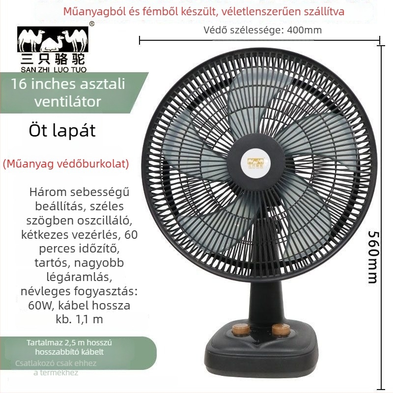 Összecsukható asztali ventilátor 3 sebességgel, USB-tápellátás, levehető akkumulátor 300–500 mAh, zaj 36 dB alatt