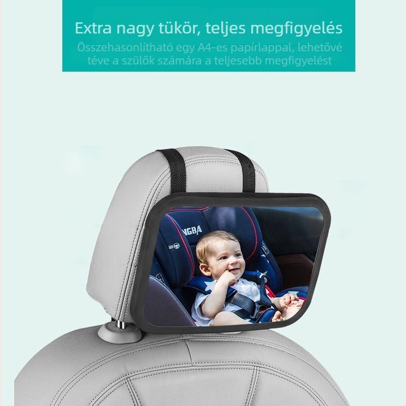 Baba autó tükör hátsó ülés megfigyelő tükör, fekete