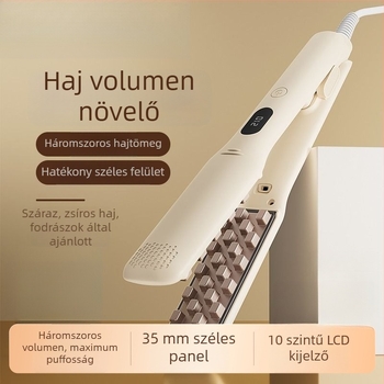 Három az egyben hajformázó eszköz száraz, göndör és egyenes hajra; turmalin-kerámia henger, 31 mm-es vagy nagyobb átmérő; vezeték nélküli Li-ion akkumulátor