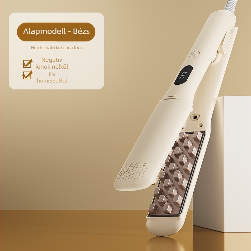 Három az egyben hajformázó eszköz száraz, göndör és egyenes hajra; turmalin-kerámia henger, 31 mm-es vagy nagyobb átmérő; vezeték nélküli Li-ion akkumulátor