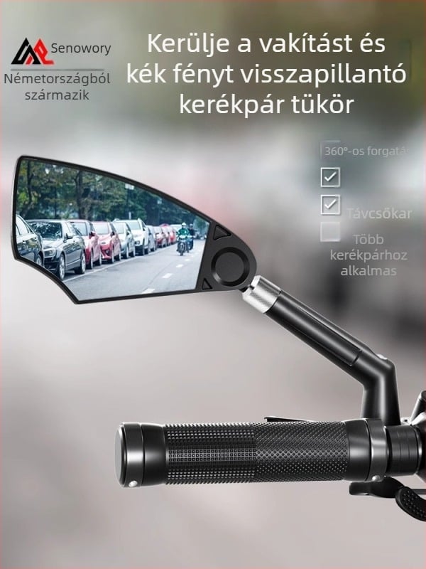 Hátsó visszapillantó tükör kerékpárokhoz és könnyű elektromos járművekhez — ABS és üveg, 1 pár ingyenes eszközökkel, Senowoiry/Tian Rui márka