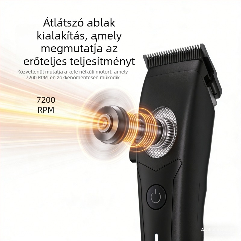 Hajvágó készülék töltőállvánnyal, újratölthető elektromos trimmelő felnőtteknek, professzionális barber eszköz kerámiapengékkel, brushless motor, beépített akkumulátor 2000–4000 mAh
