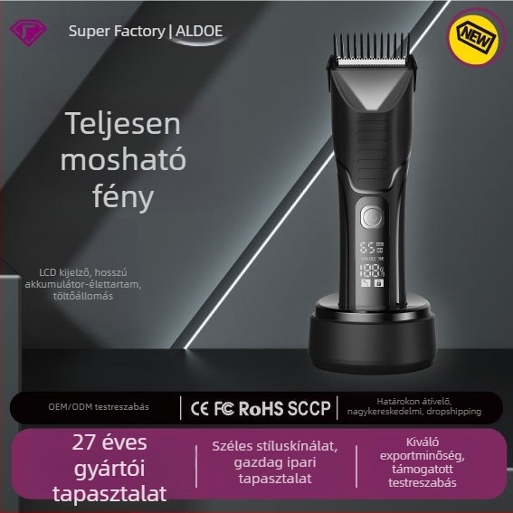 Férfi testszőr-trimmelő - Tölthető, Vízálló (Kefés motor, Rozsdamentes acél pengék, ≤36 dB)