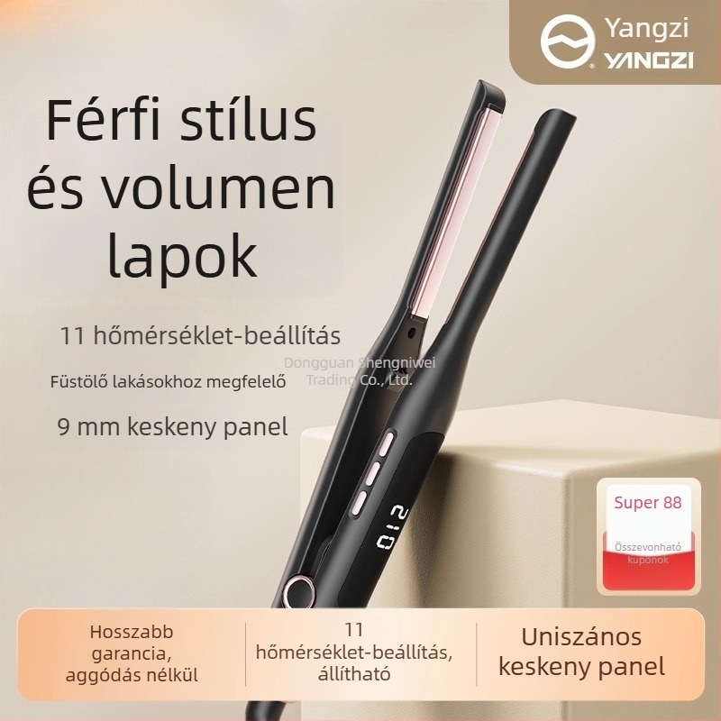 Férfi hajvasaló, 3 az 1-ben: göndörítés és egyenesítés, turmalin kerámia fűtőelem, 31 mm átmérő, LCD kijelző, 220 V