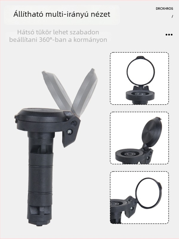 Kerékpárkormány visszapillantó tükör, sík reflexiós tükör, anyag PA, súly 33 g, DRCKHROS márka, cikkszám 0932