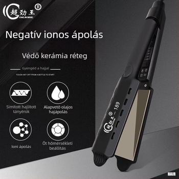 Super King turmalin-kerámia 31 mm+ haj simító és göndörítő vas, AC táplálású, nedves/száraz használat, 15 fokozat hőmérsékletszabályozás