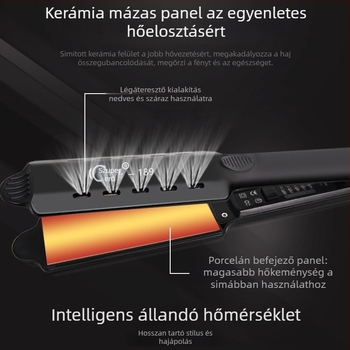 Super King turmalin-kerámia 31 mm+ haj simító és göndörítő vas, AC táplálású, nedves/száraz használat, 15 fokozat hőmérsékletszabályozás